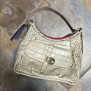 Dooney & Bourke Cream Crocodile-Embossed Shoulder Bag - NWT!